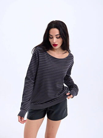 4215 TRİKO ÇİZGİLİ SALAŞ KAZAKANTRASİTSİYAH