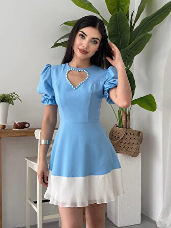 afe Kalp Detaylı Elbise