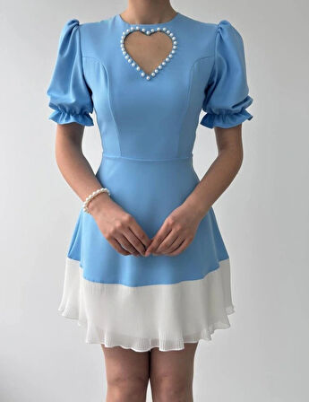 afe Kalp Detaylı Elbise