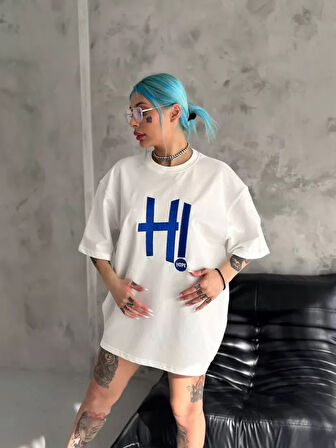 Unisex Nakış İşlemeli Thirt  Beyaz