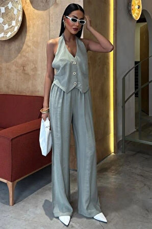 Halter Yaka Yelekli odal Takım 10144