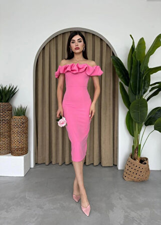 Popi Madonna Yaka Kalem Elbise