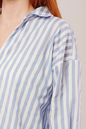 Çizgili Rahat Kesim avi Gömlek