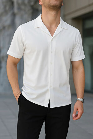 İki İplik Kumaş  Gömlek  Beyaz