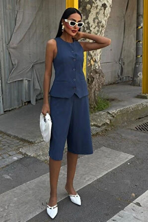 idi Şortlu Ve Yelekli Viscon Takım 10167