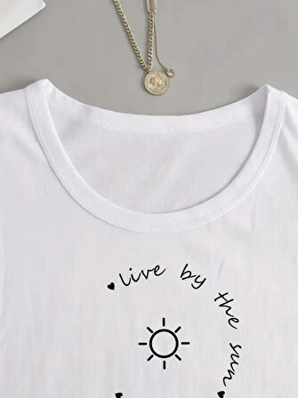 Kadın Uzun Kollu Bisiklet Yaka Desenli Viskon Bluz