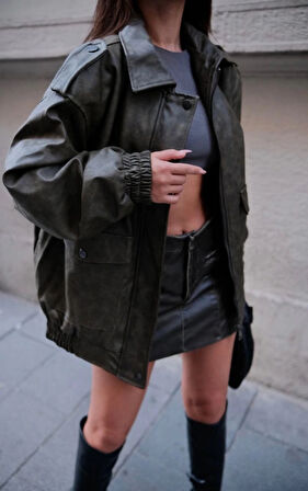 uni Deri Pilot Ceket