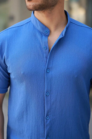 Erkek Hakim Yaka Kısa Kollu Gömlek