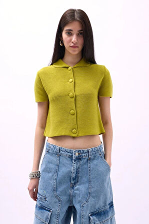 Bebe Yaka Düğmeli Bluz