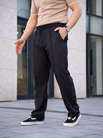 Erkek Keten Cepli Çıma Dikişli Jogger Buggy Pantalon Rahat Kalıp  iyah