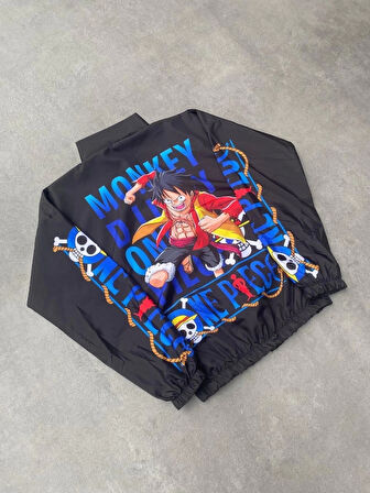 Unisex Fermuarlı Dijital Baskılı Rüzgarlik  iyah