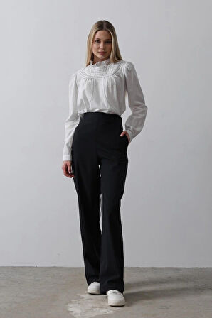 Beli Yarım Lastikli Palazzo Pantolon  Lacivert