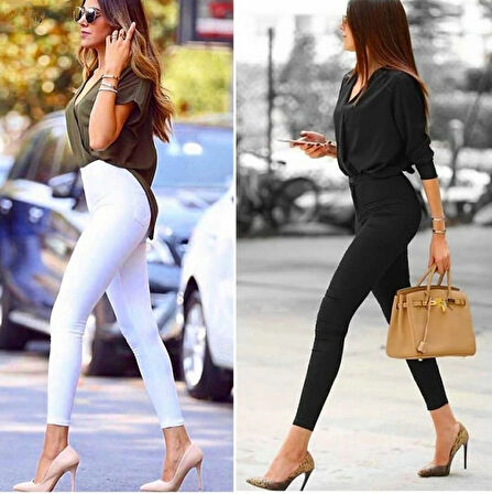 Gabardin Kumaş Yüksek Bel Pantolon 94cm bel36cm