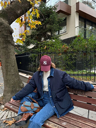 Jeans Detaylı Cıtcıtlı CEKET  acivert