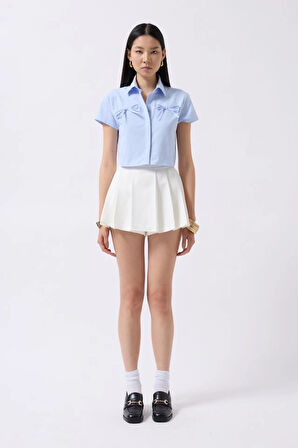 Kurdele Detay Crop Gömlek