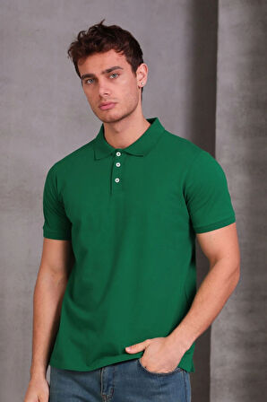 Erkek lim Fit Pamuklu Yumuşak Doku Nefes Alan Kumaş Yakalı Tişört