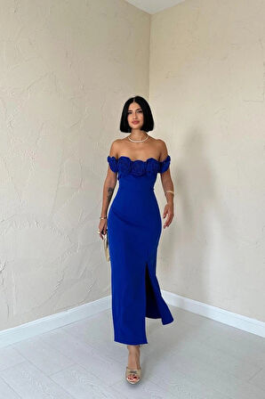 Saks adonna Yaka Güllü Elbise