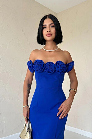 Saks adonna Yaka Güllü Elbise