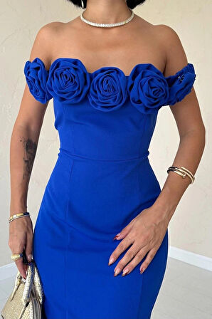 Saks adonna Yaka Güllü Elbise