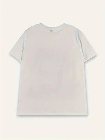 Kadın Kısa Kollu Bisiklet Yaka Kedi Baskılı Süprem Bluz