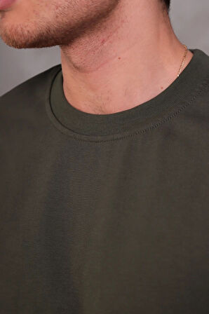 Erkek Relax Fit Bisiklet Yaka %100 Pamuk Rahat Kesim Basic Tişört