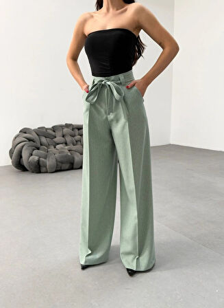 Sante Çi̇zgi̇li̇ Bel Kuşakli Palazzo Pantolon