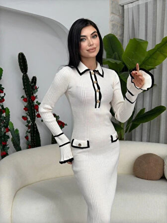 Wale Cep Detaylı Elbise