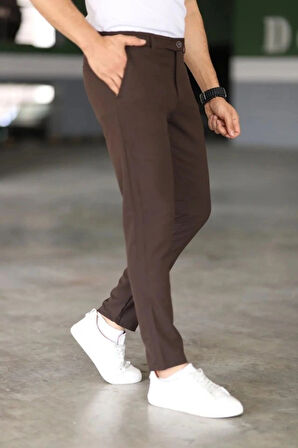 Erkek Düz Kesim Bilek Boy Kumaş Pantolon