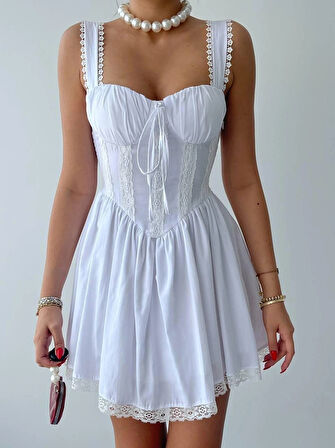 ille Arkası Bağlamalı Elbise