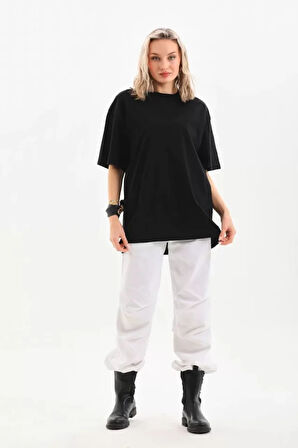 Unisex Bisiklet Yaka 20/1 Düz Oversize Thirt  iyah