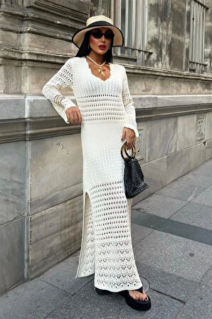 Ajur Detaylı İspanyol Kol Elbise 2840