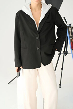 Fermuarlı Ceket  SiyahGri