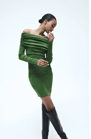 Kadın adonna endil Yaka Fırsat ürün Büzgülü ini Elbise