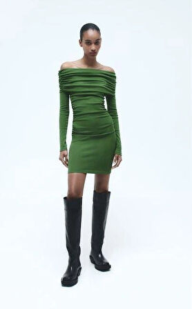 Kadın adonna endil Yaka Fırsat ürün Büzgülü ini Elbise