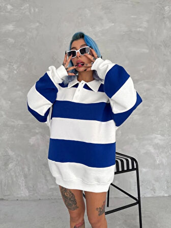 Unisex Üç İplik Parçalı Yakalı weathirt  avi