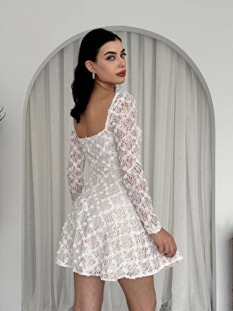 Fers Çiçek Detay Elbise