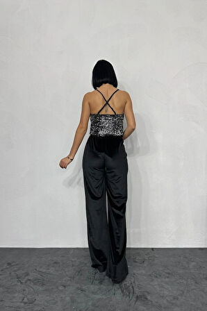 Gümüş Askılı Degaje Bluz