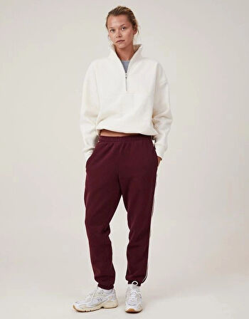 Oversize Yarım Farmuarlı Yakalı Basic weathirt  Beyaz