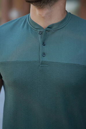 Erkek Hakim Yakalı Kısa Kollu Pamuklu Tshirt