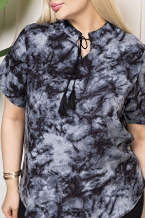 Bebe Yaka Püskül Detaylı Bluz Desenli