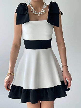 iron Omuz Fiyonklu Elbise