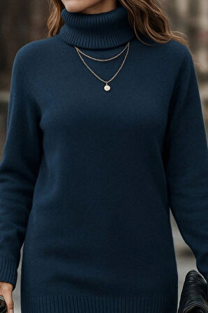 Kadın Uzun Kollu Balıkçı Yaka Triko Bluz