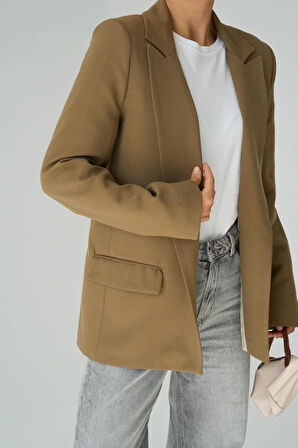 Astarı Çizgili Ceket  Vizon