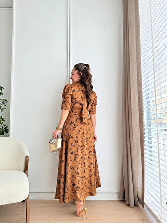 Moccah Yakası Bağlama Detaylı Elbise