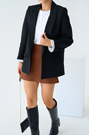 Astarı Çizgili Ceket  iyah