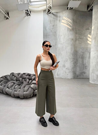 230 Gr Poly Viscose Full Lycra Metal Toka Aksesuarli Pantolon