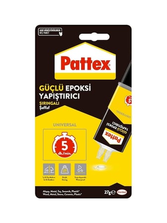 Pattex Universal Mix Epoxy Güçlü Yapıştırıcı Şırıngalı Şeffaf 27 Gram