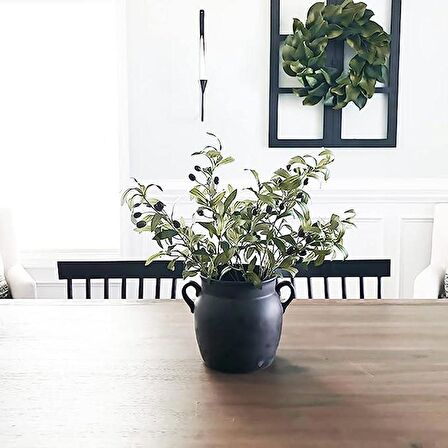 Yapay Zeytin Dalı 45cm 4 Meyveli Yapay Çiçek 