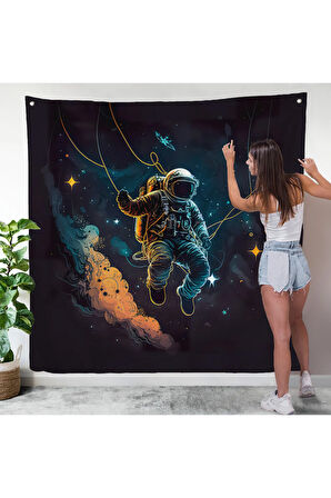 Uzayda Sallanan Astronot Duvar Örtüsü-8312