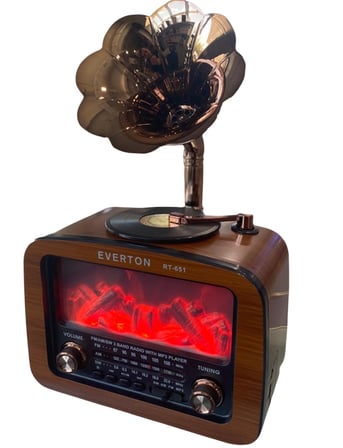 Everton Rt-651 -Usb-Tf-Am-Fm-Sw-Blue-Connect-Tws-Usb Şarj Nostaljik Radyo Alev Işıklı